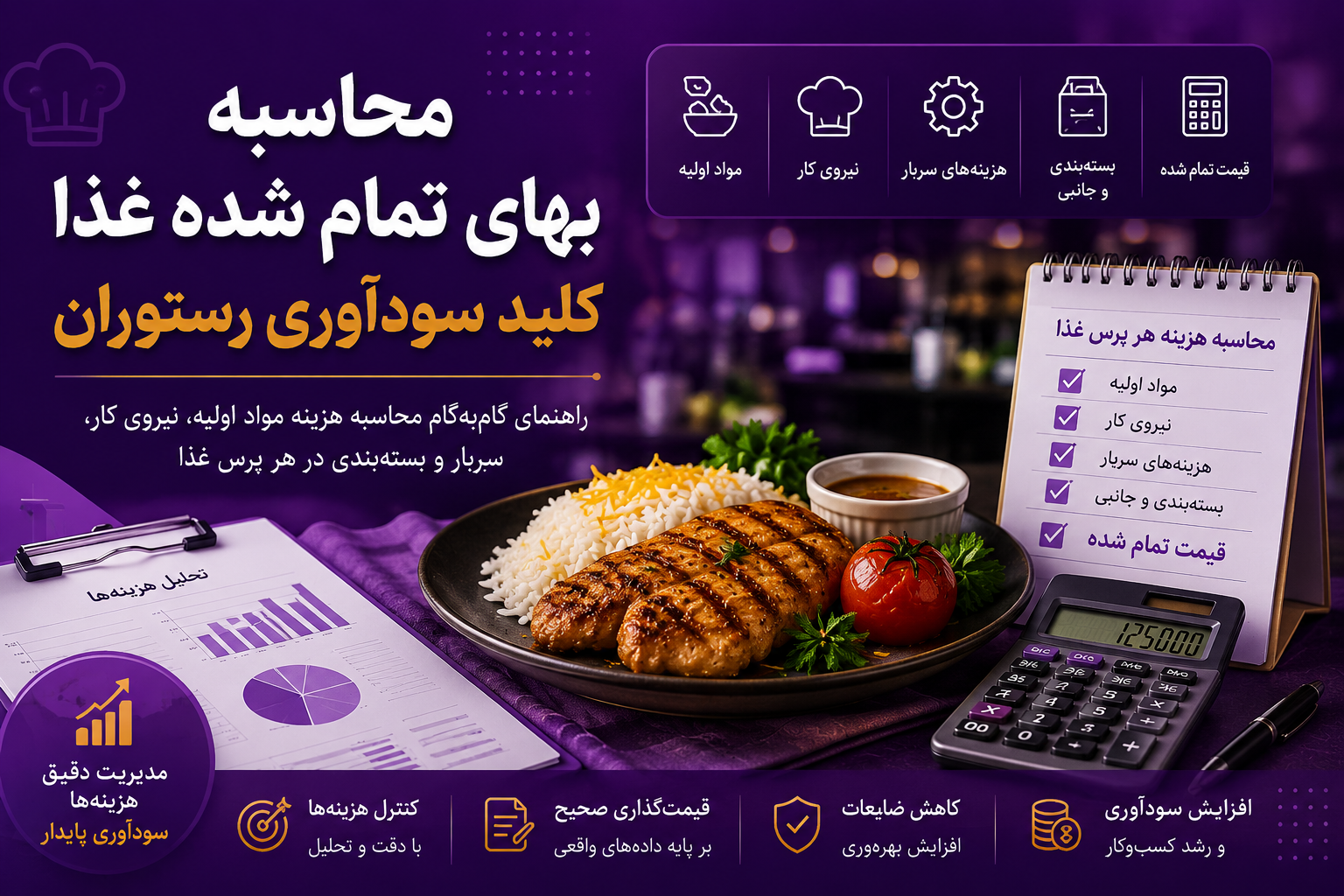 محاسبه بهای تمام‌شده غذا در رستوران؛ کلید سودآوری واقعی کسب‌وکار